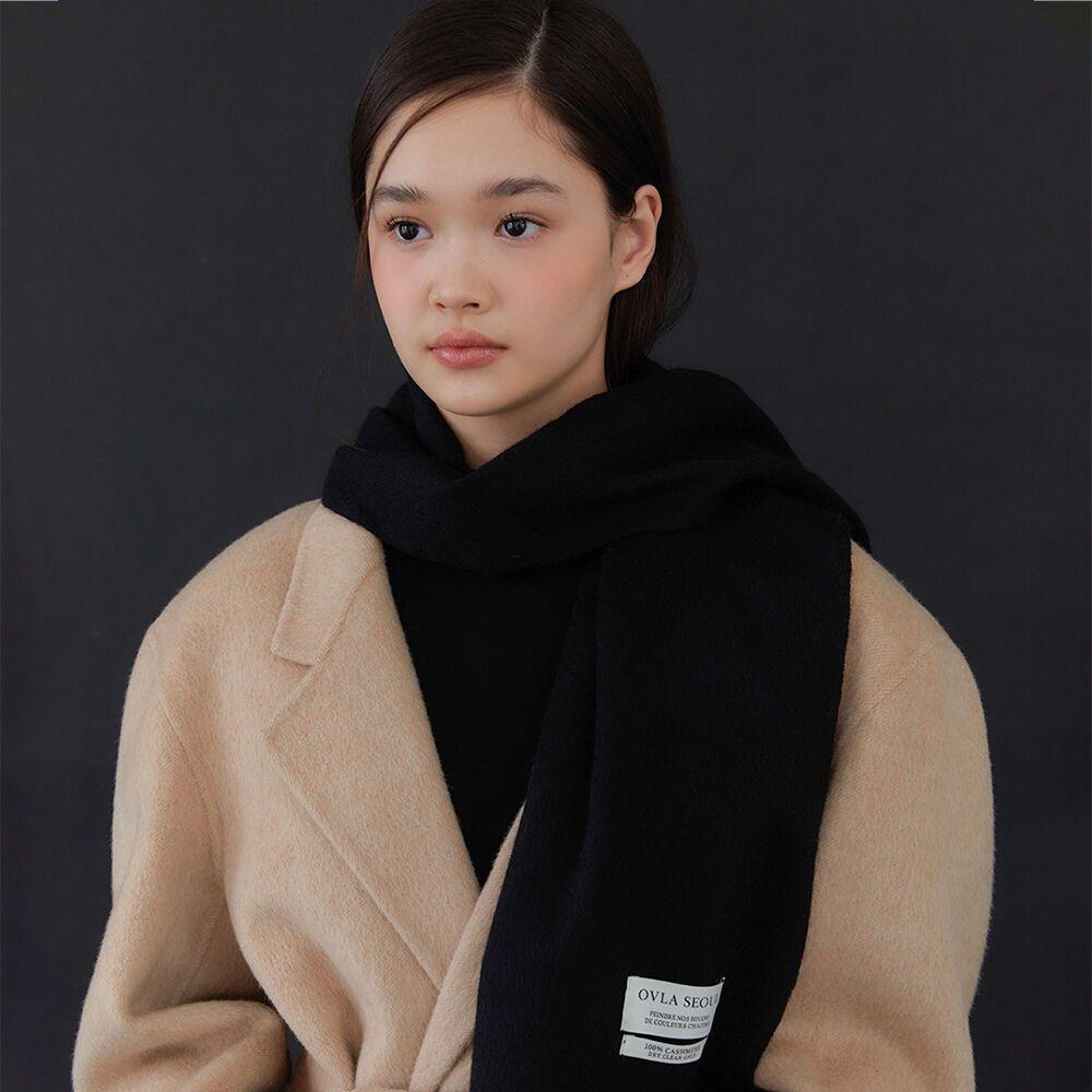 (캐시미어100) (선물포장) cashmere solid fringe muffler_colors MF001