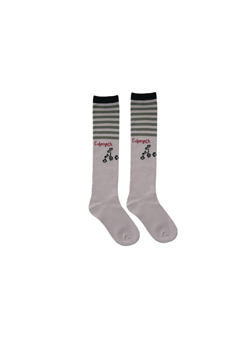 NERRA NEE SOCKS KHAKI STRIPE *예약배송