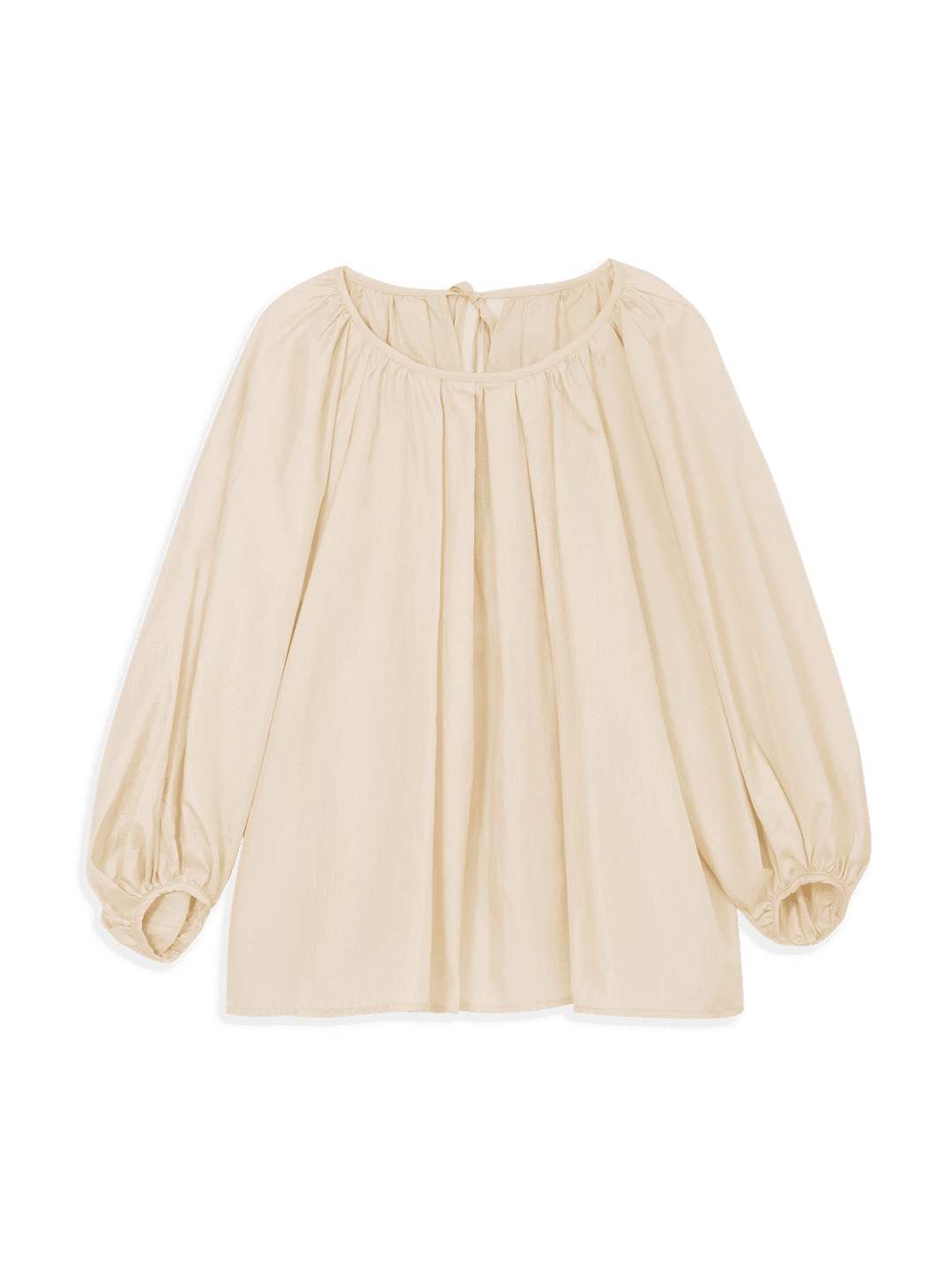 NATURAL SHIRRING BLOUSE (BEIGE)