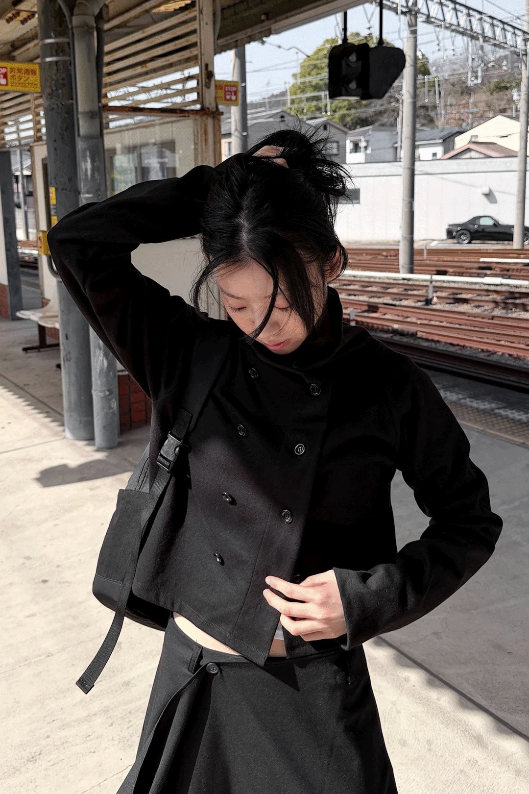 DOUBLE HIGH-NECK CARDIGAN