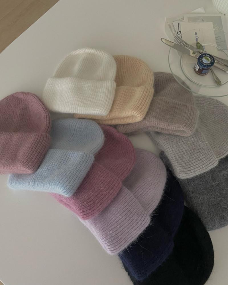 토끼털 앙고라 골지 니트 비니 (11color)