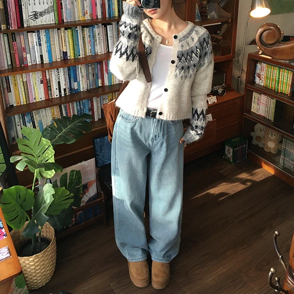 [숏,롱] 포근 융기모 일자 와이드 데님