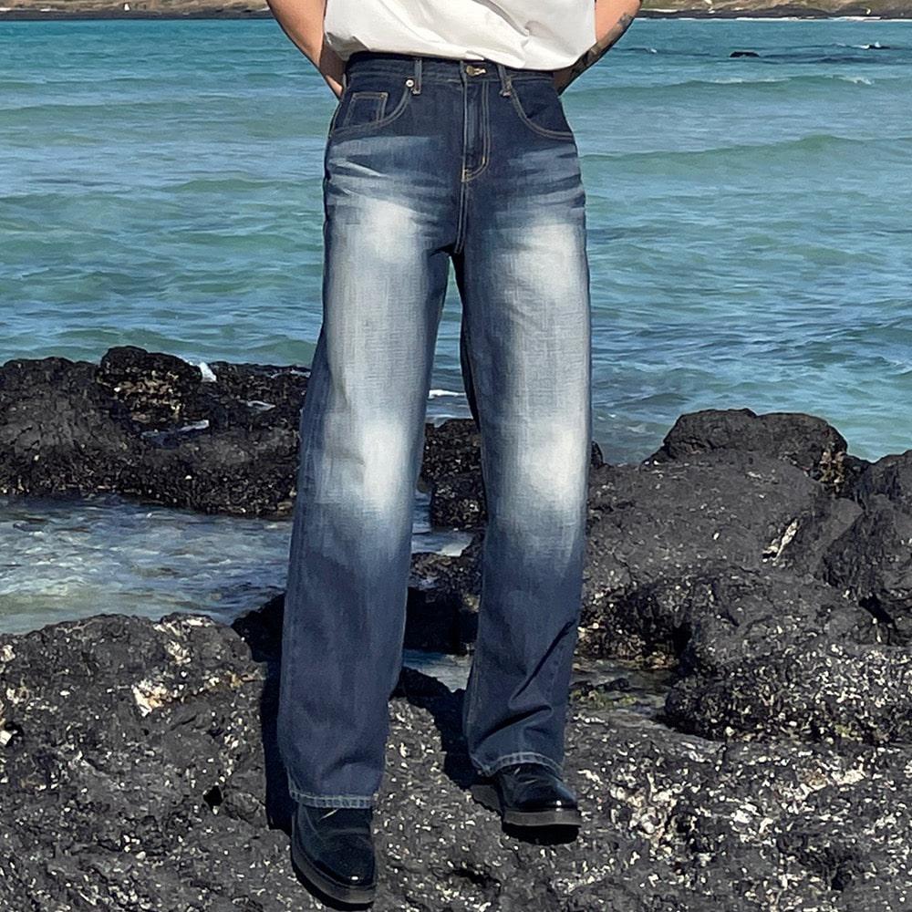 밀크워싱 진청 데님 팬츠