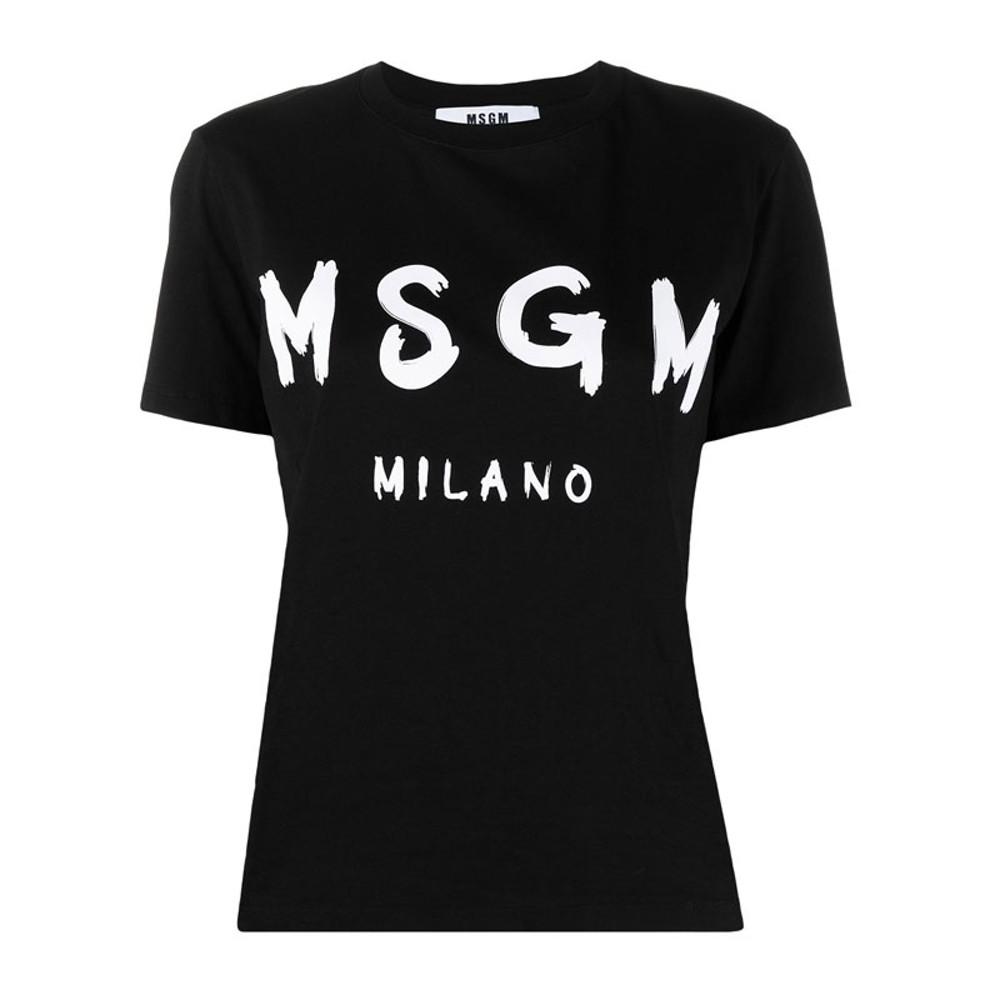 당일배송 [MSGM] 여성 필기체 가슴로고 반팔티셔츠 (블랙화이트) 3041MDM60 217298 99