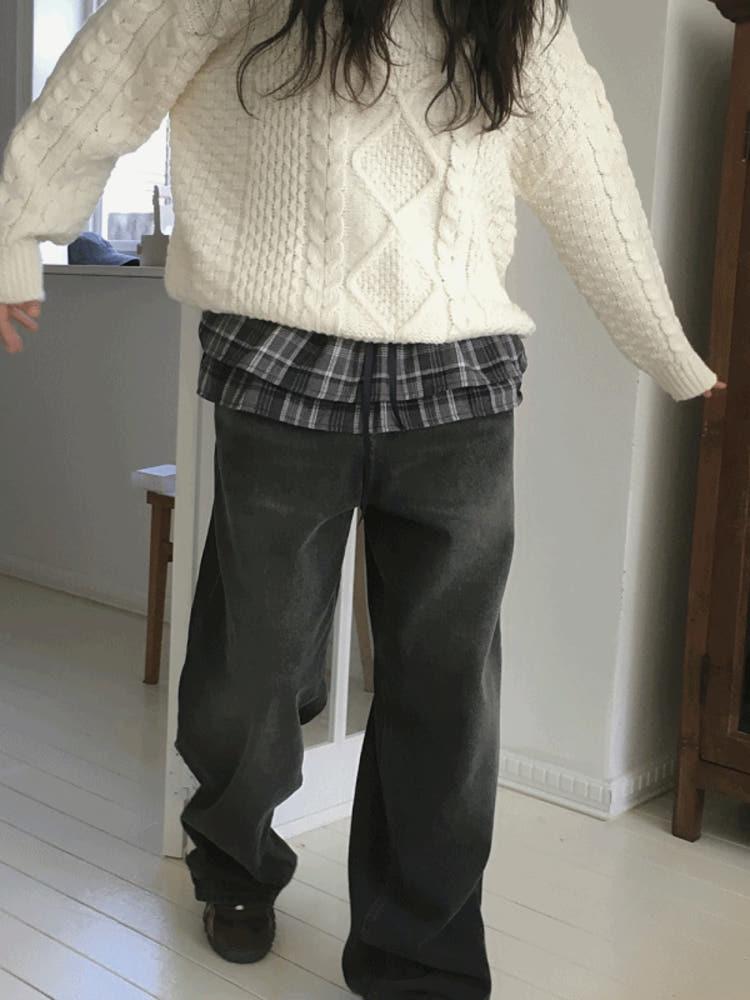 [레이어드스커트] 폴키 체크 skirt