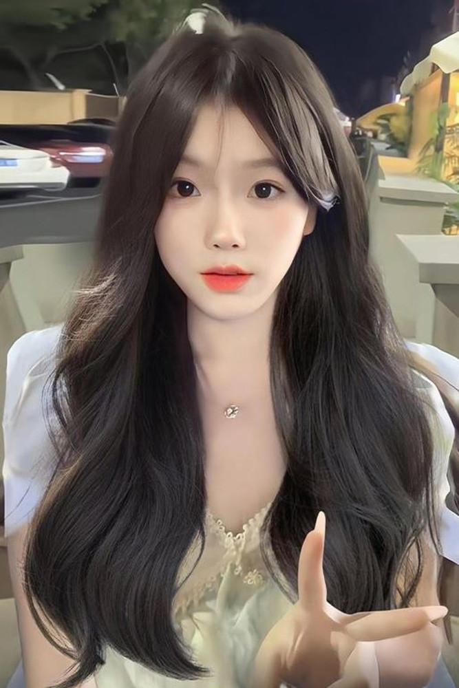 앞머리없는 자연스러운 웨이브 가발 여자 긴머리 통가발