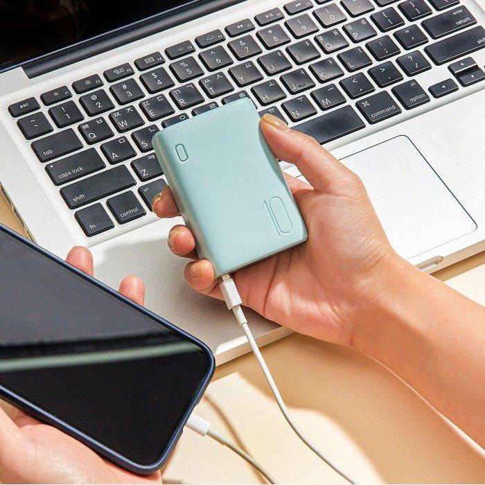 JAJU 작고 가벼운 고속 충전 보조 배터리(10,000mAh)_민트