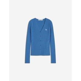 BABY FOX FINE RIB WOOL CARDIGAN