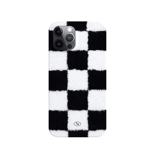 fluffy check hard case