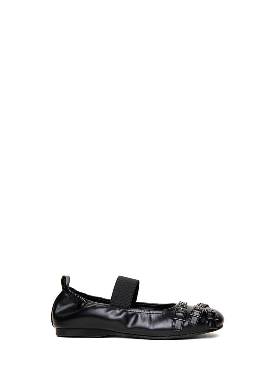 BUCKLE BAND BALLERINA FLATS BLACK