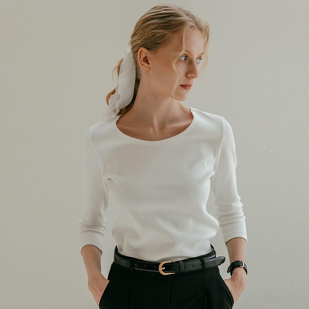 Ovel neck T-shirt - Ivory