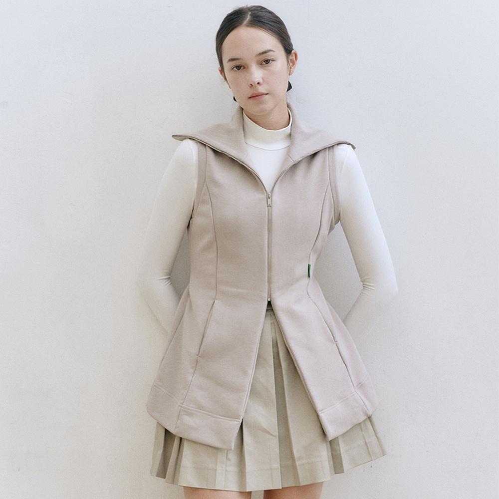 빅 카라 벨트 베스트_BEIGE