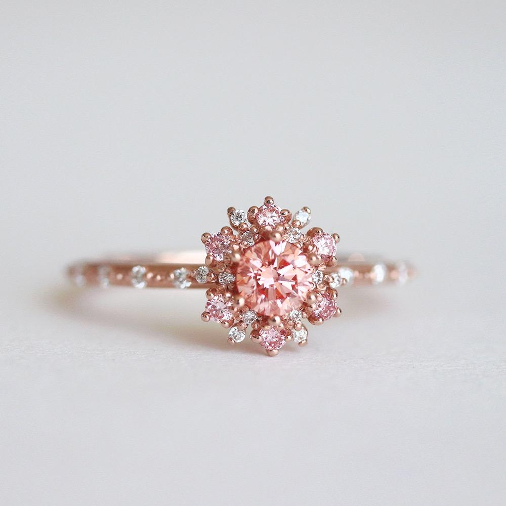 blush bloom snow flake ring