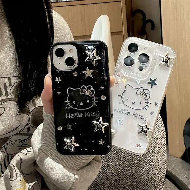 귀여운 헬로키티 클리어 블랙 스타실버 폰케이스 아이폰케이스 아이폰15 아이폰14프로맥스 아이폰13프로맥스 아이폰12프로맥스 아이폰프로맥스 아이폰프로