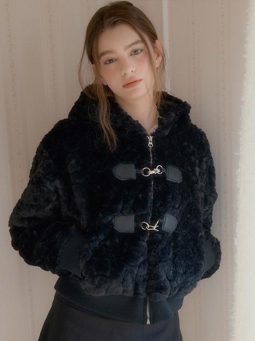트윈 버클 후드 퍼 자켓 ( 3 colors )