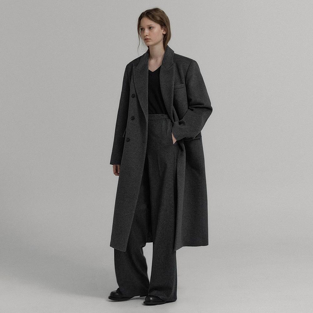 Royal cashmere double coat (Charcoal)
