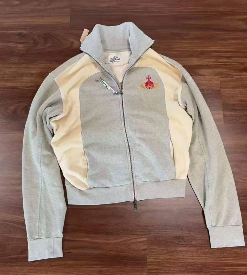 Vivienne Westwood ジップアップジャケット グレー/クリーム M