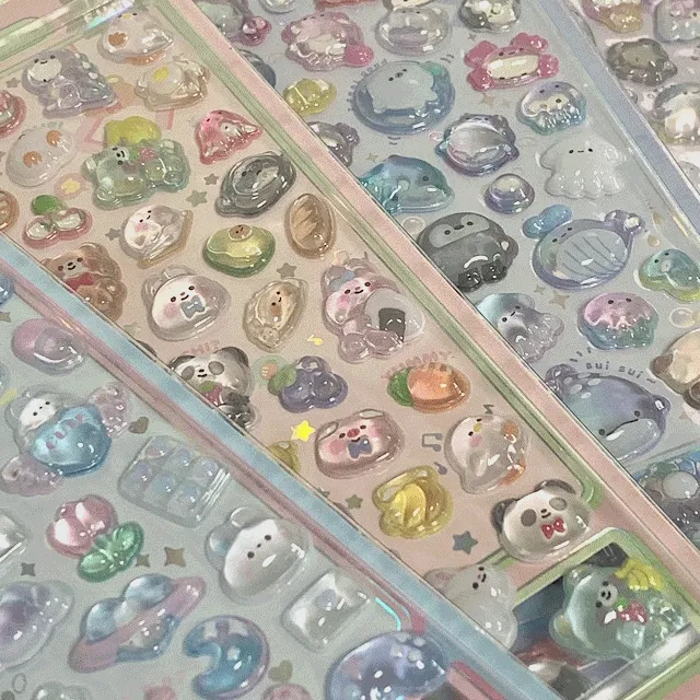 동물입체스티커 3D스티커 동물 토끼 물고기 바다 돌고래 스티커 아이패드꾸미기 휴대폰꾸미기 다꾸 스티커 벽꾸 다용도스티커