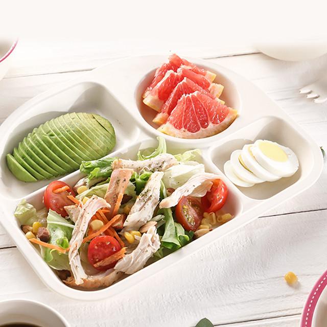 열탕 소독 가능 내열 옥수수 그릇 4칸 접시 플레이트 식판(아이보리)