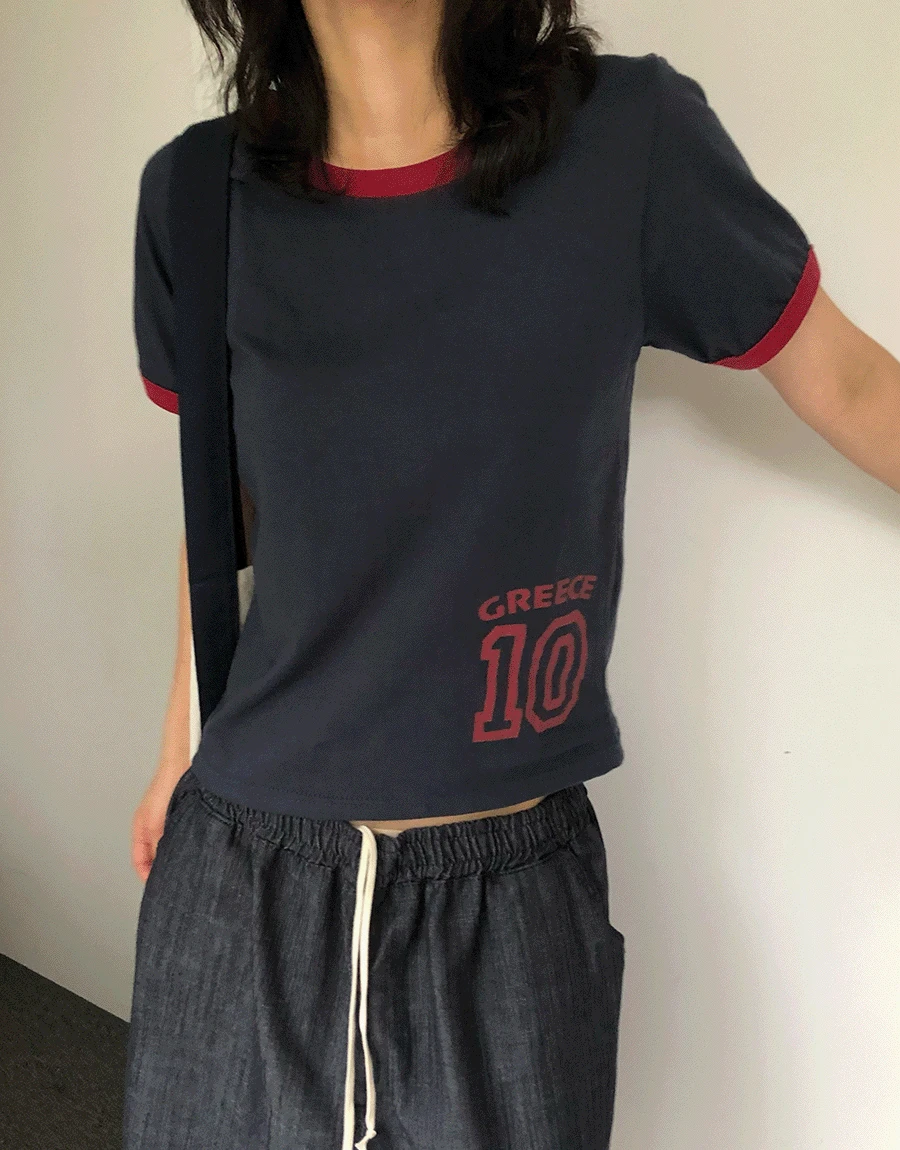 그리스 크롭 링거 T(3color)