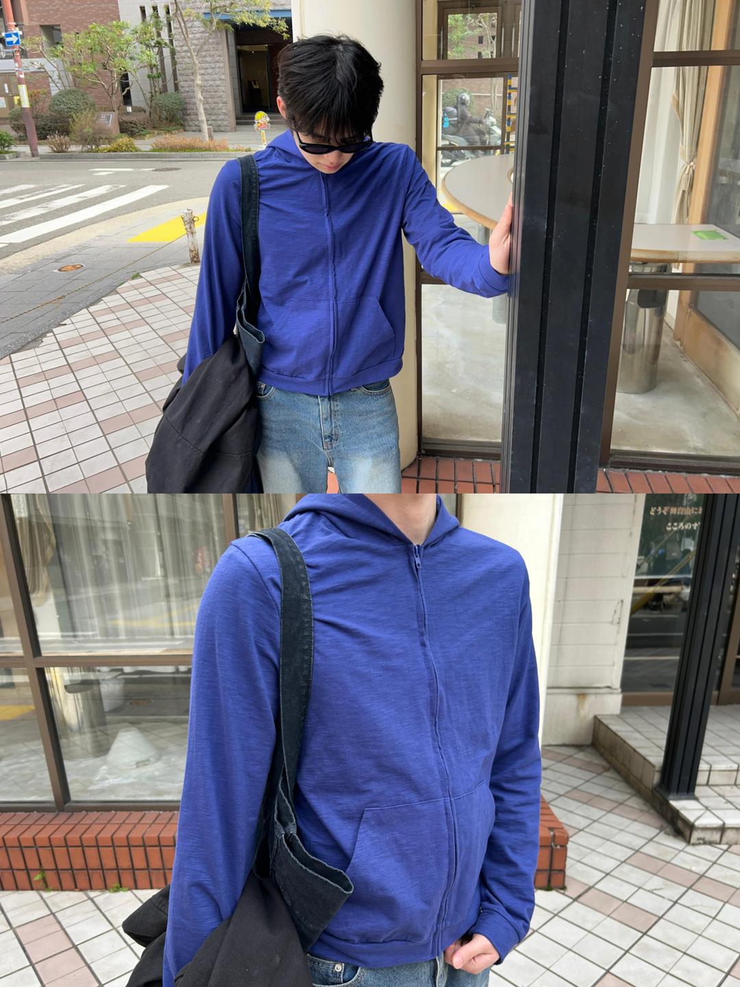 sheer textured slub hoodie