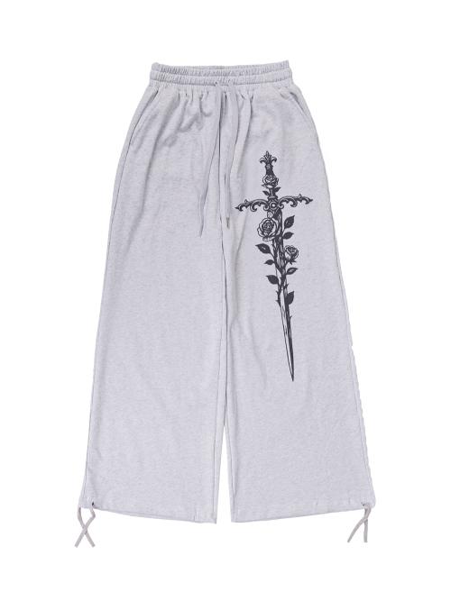CORSET SWORD SWEATPANTS #LIGHT GRAY