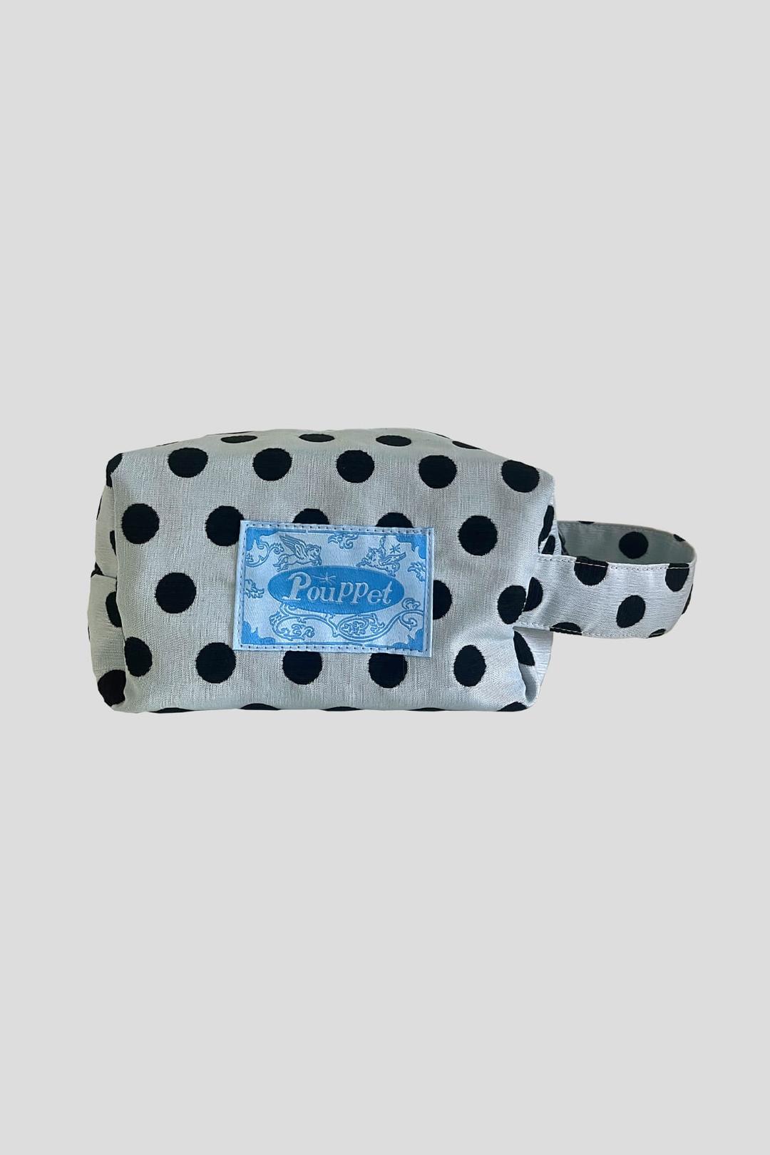 Silky Dot Pouch - Silver Blue