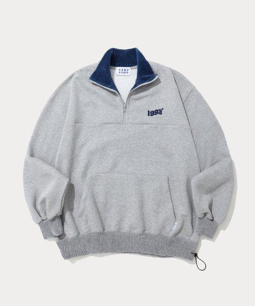 빈티지 반 집업_그레이