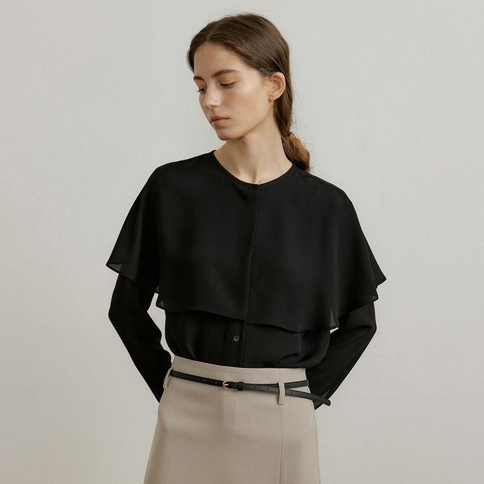 ROMANCE CAPE BLOUSE_2COLOR