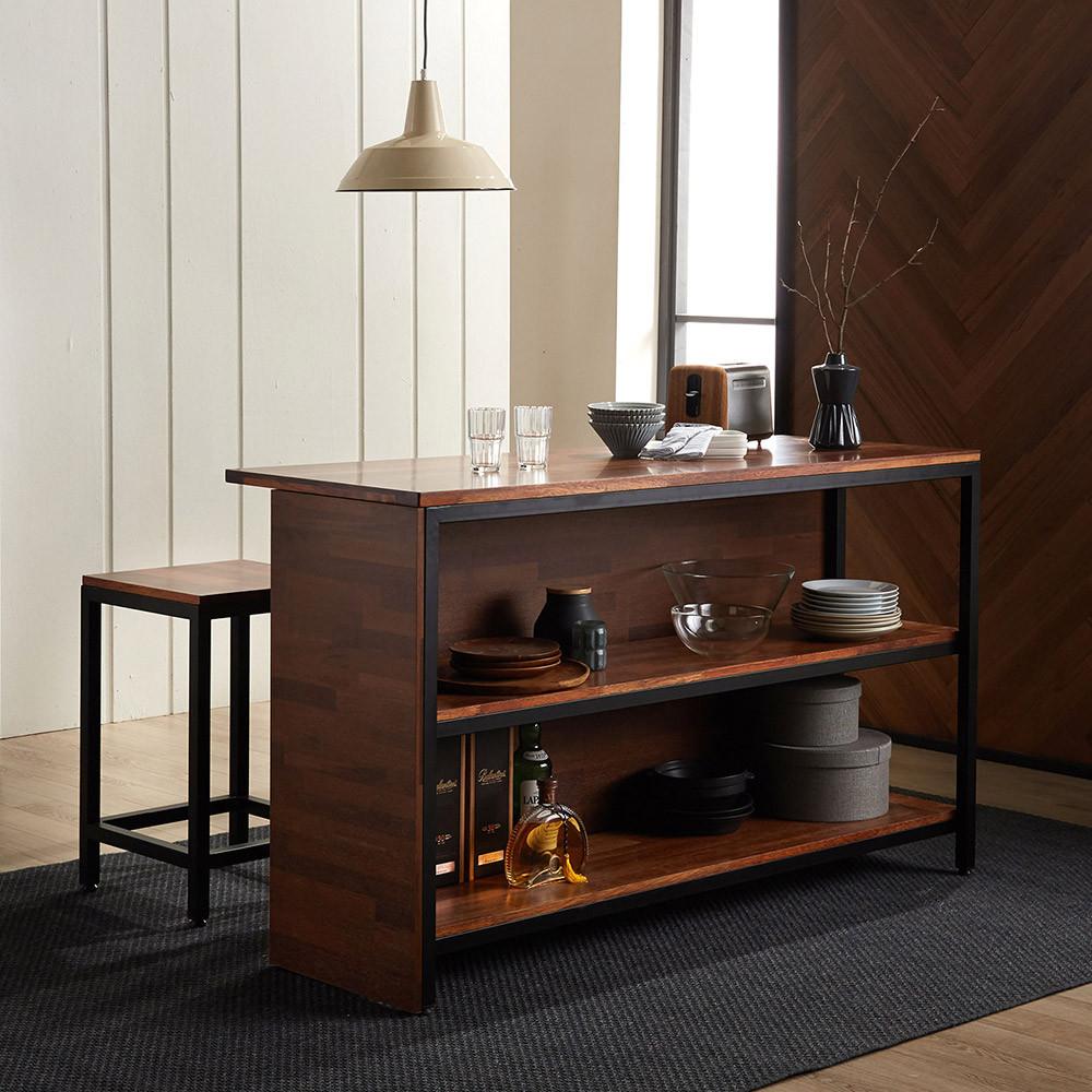 [100% 실제리뷰]크라운퍼니쳐 카페 멀바우원목 수납 아일랜드식탁 홈바테이블