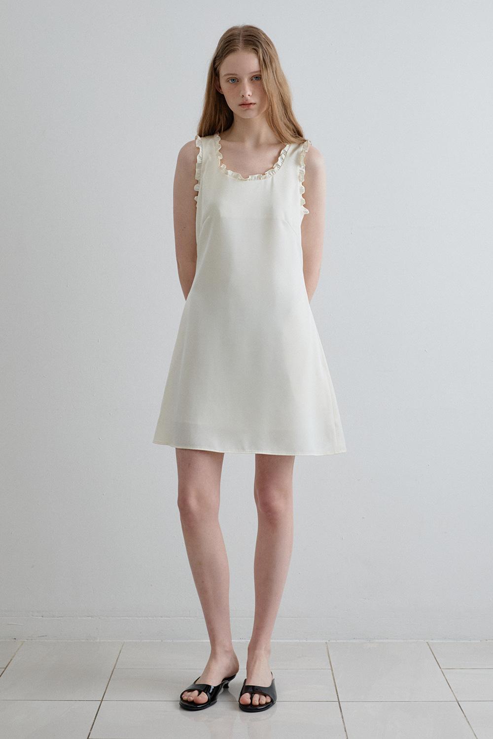 our frill mini dress_ivory