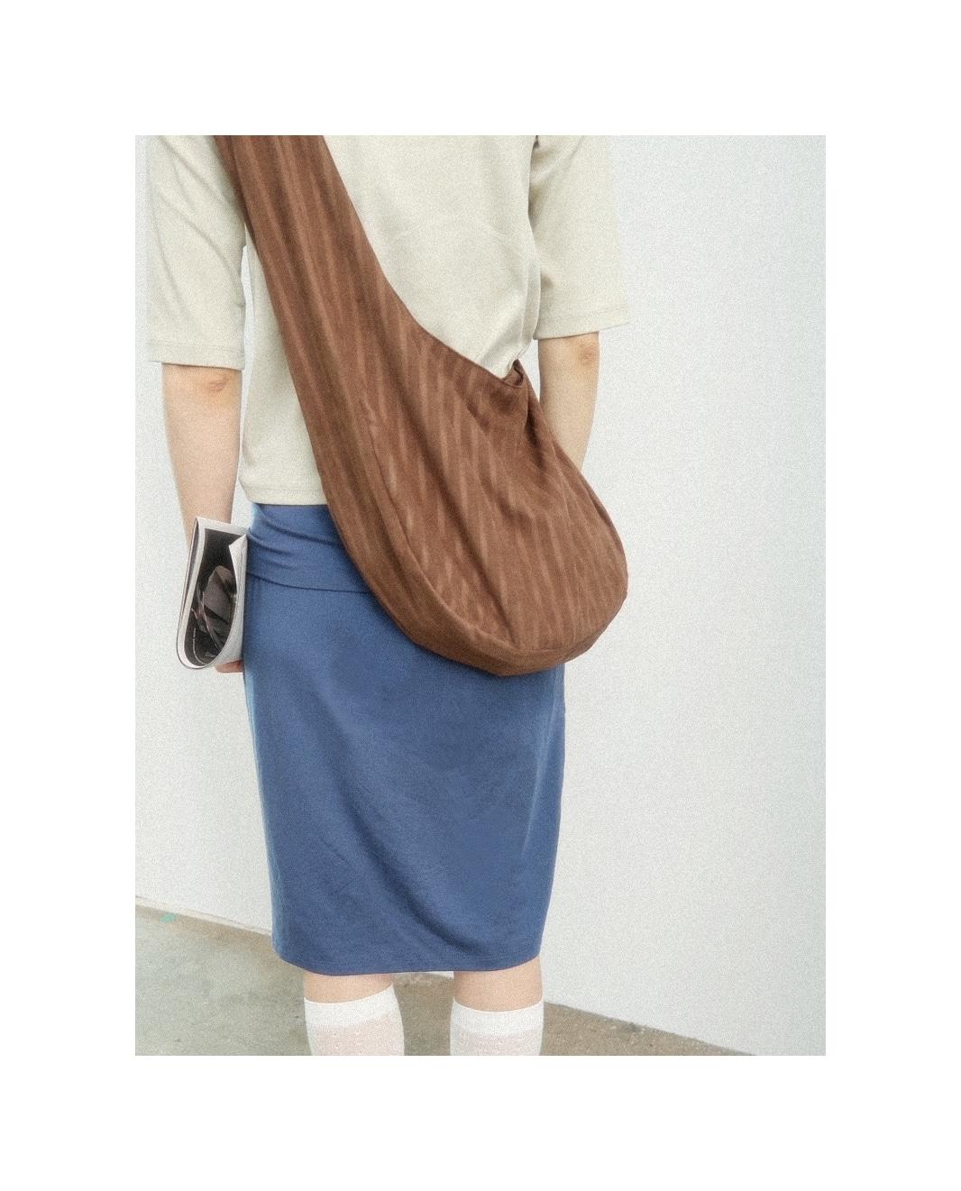 (MADE)LULU STRIPE BAG - CINNAMON BROWN