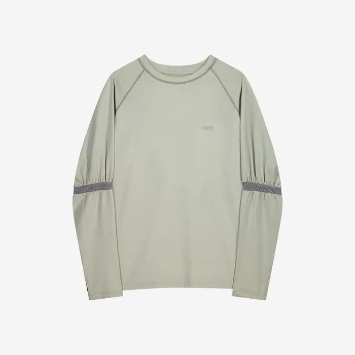 Mesh Band Puff Sleeve / Mint Grey