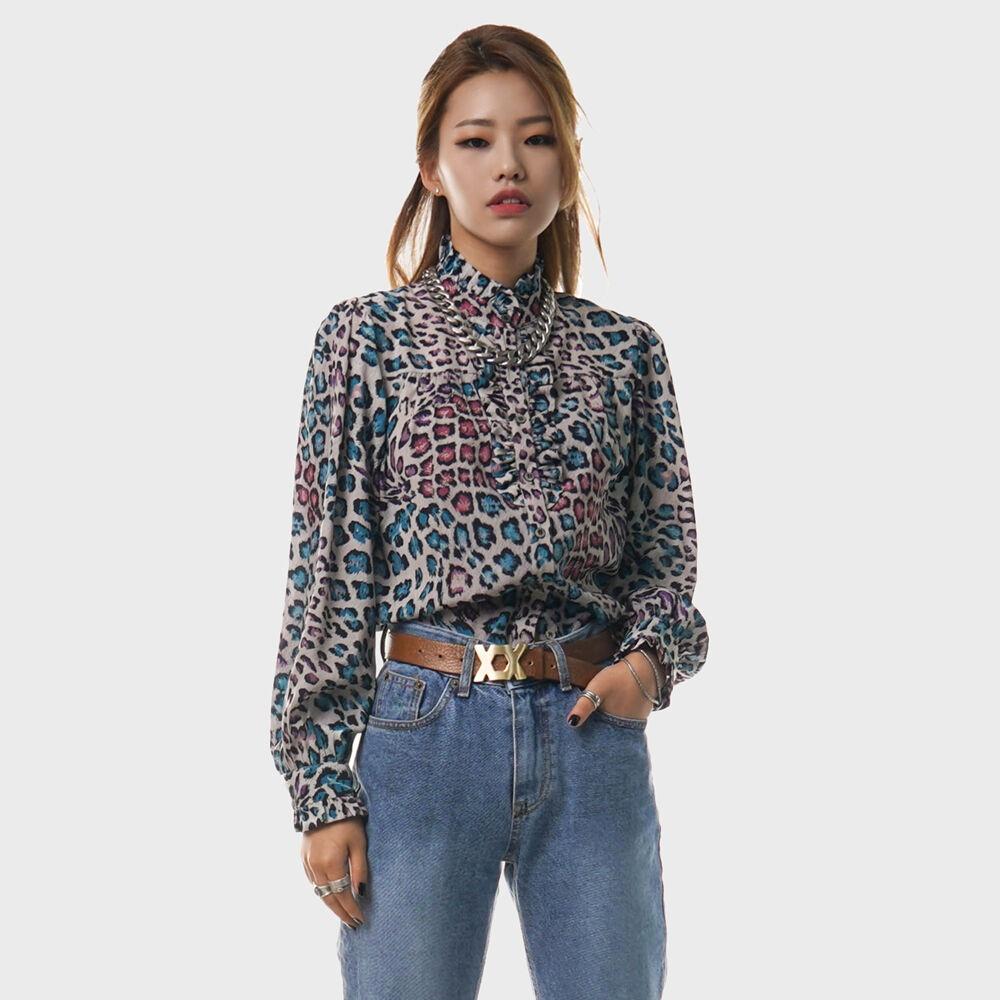 아무르 레오파드 러플 블라우스(WOMAN)_UTS-FS04