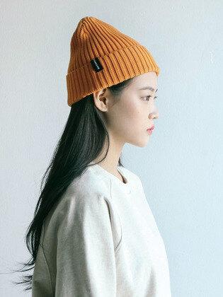 코튼 심볼 베이직 비니-오렌지