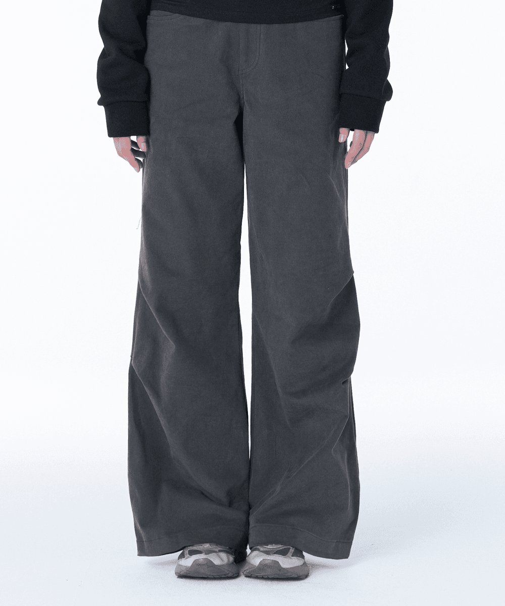 Pintuck wide pants CHARCOAL