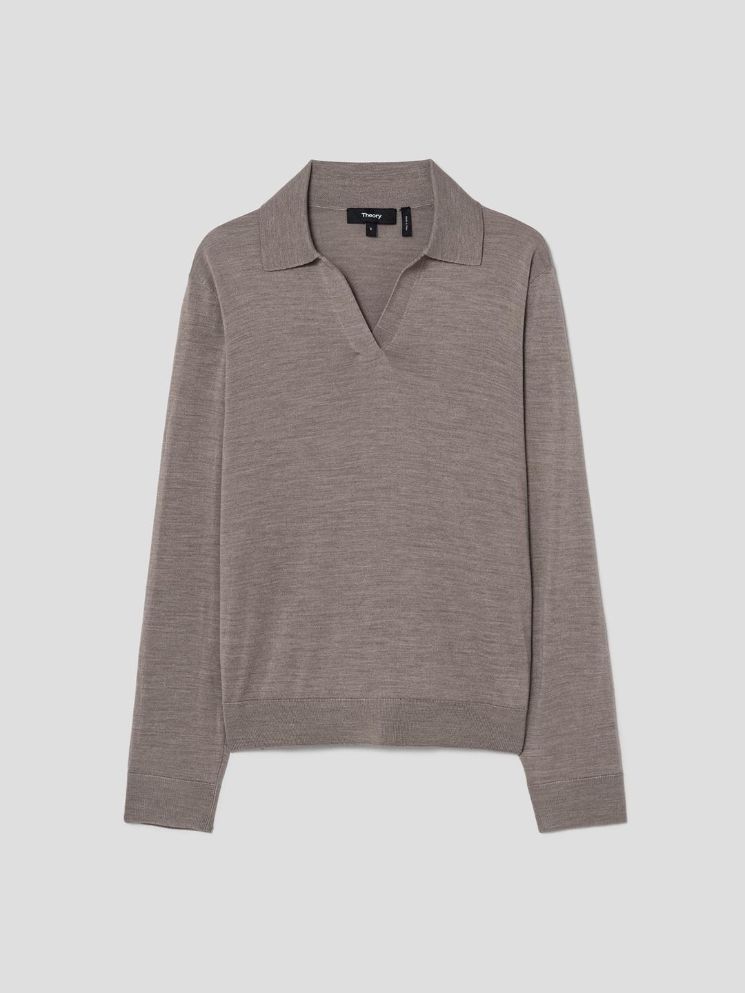 Women Regal Wool Boy Polo - Light Cinder