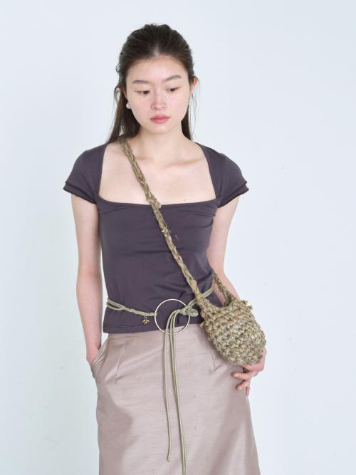Tie Silk Cross Bag Khaki