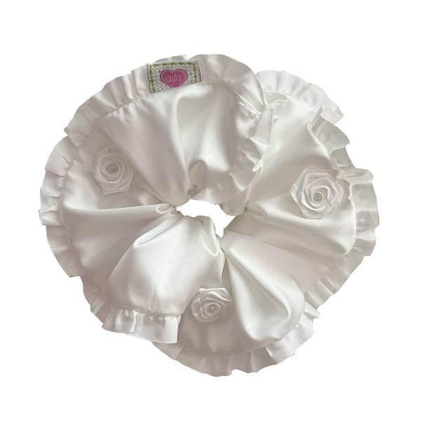 [ATTA] Winter Rose Scrunchie White