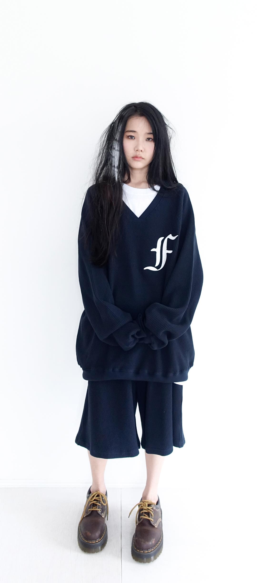 [F.E.E.S] waffle boxy MTM (navy)
