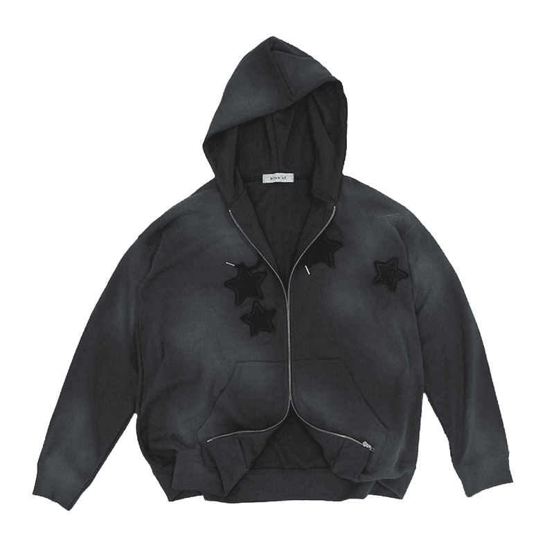 [BLUE SUNFLOWER] Bluesf Dusty Washing Star Heavy Hood zip-up