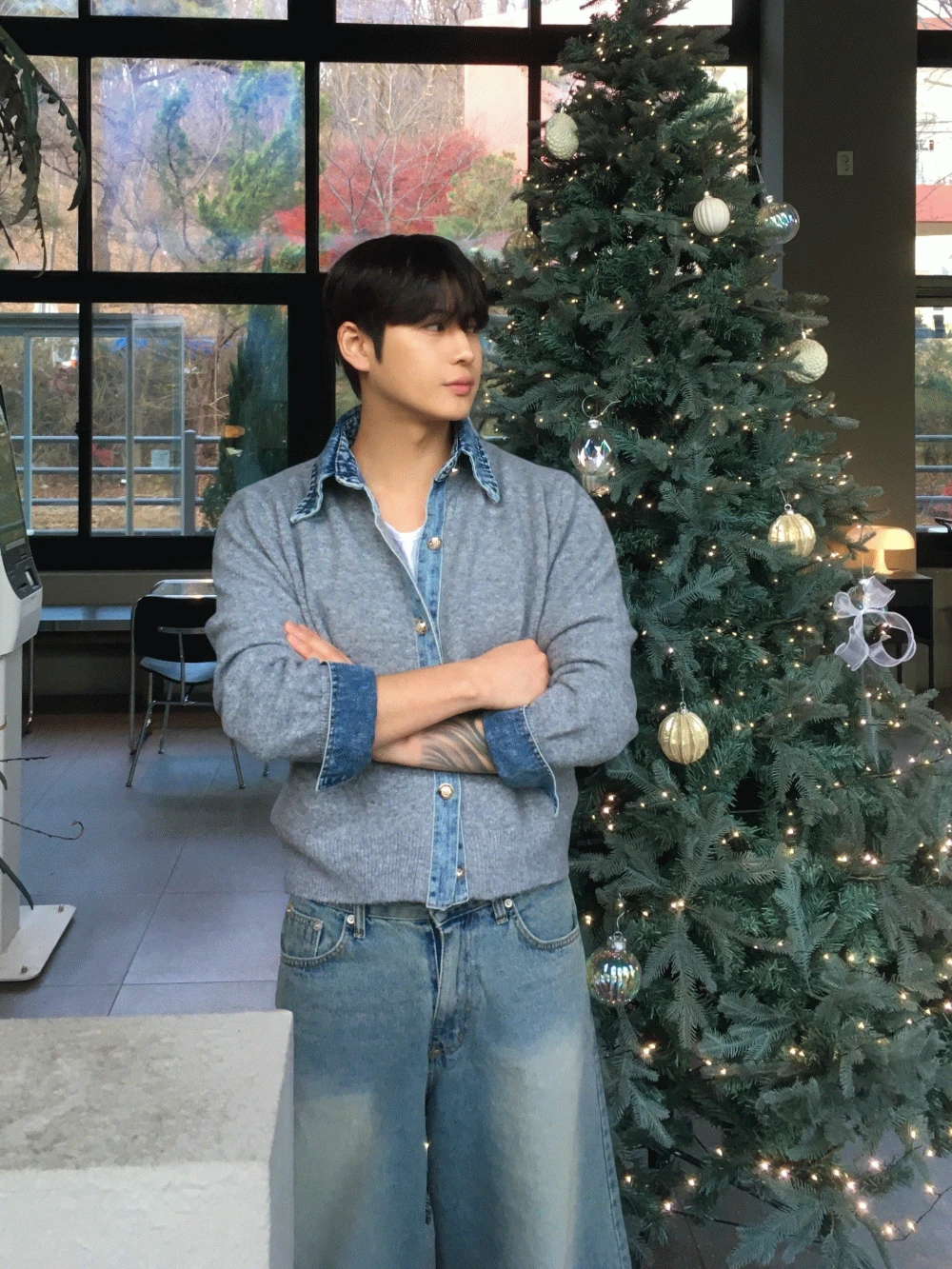 [MADE] 피츠 데님 레이어드 가디건