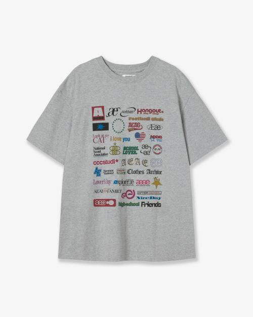 STICKER T-SHIRTS [MELANGE GREY]