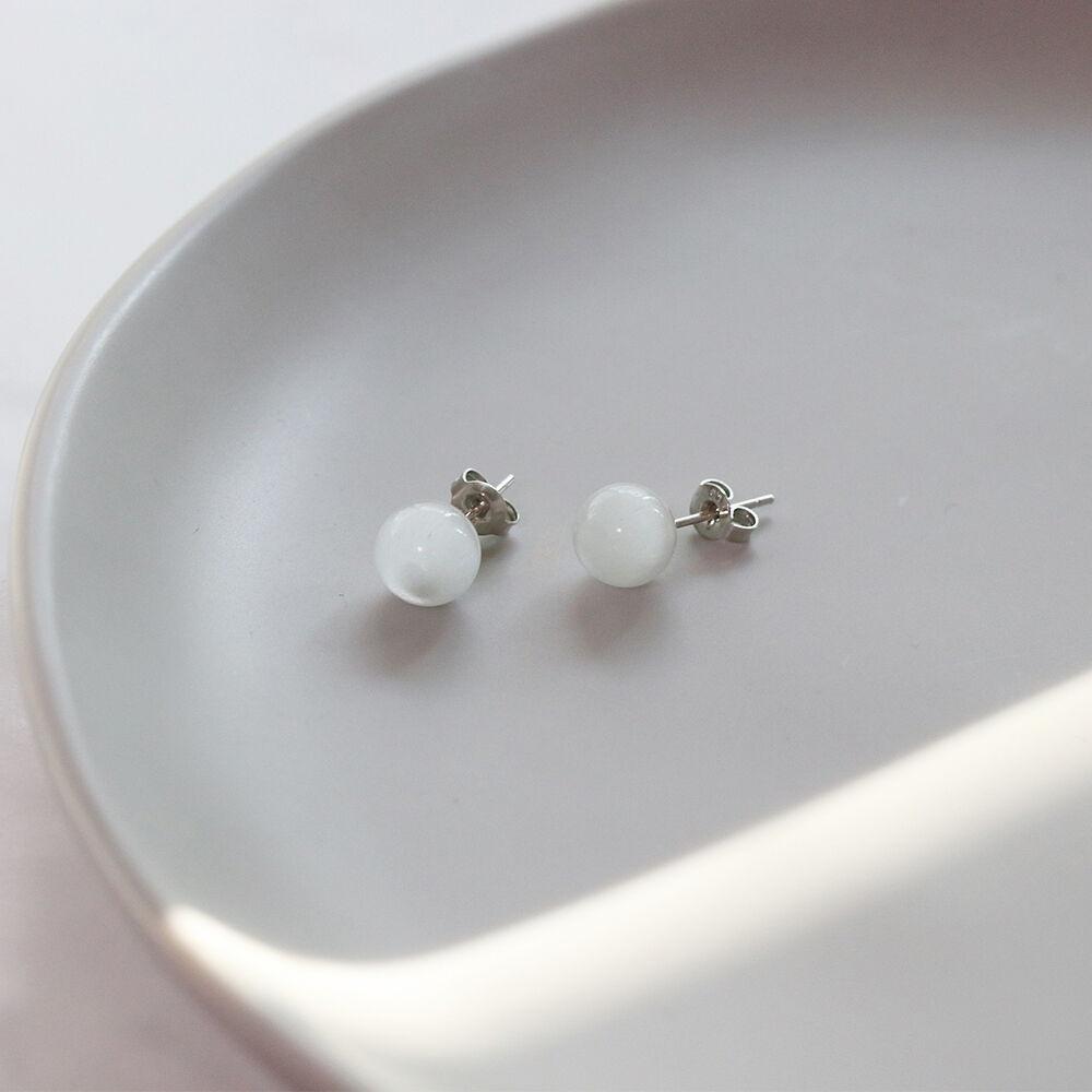 aa31 925실버 미니 화이트 귀걸이