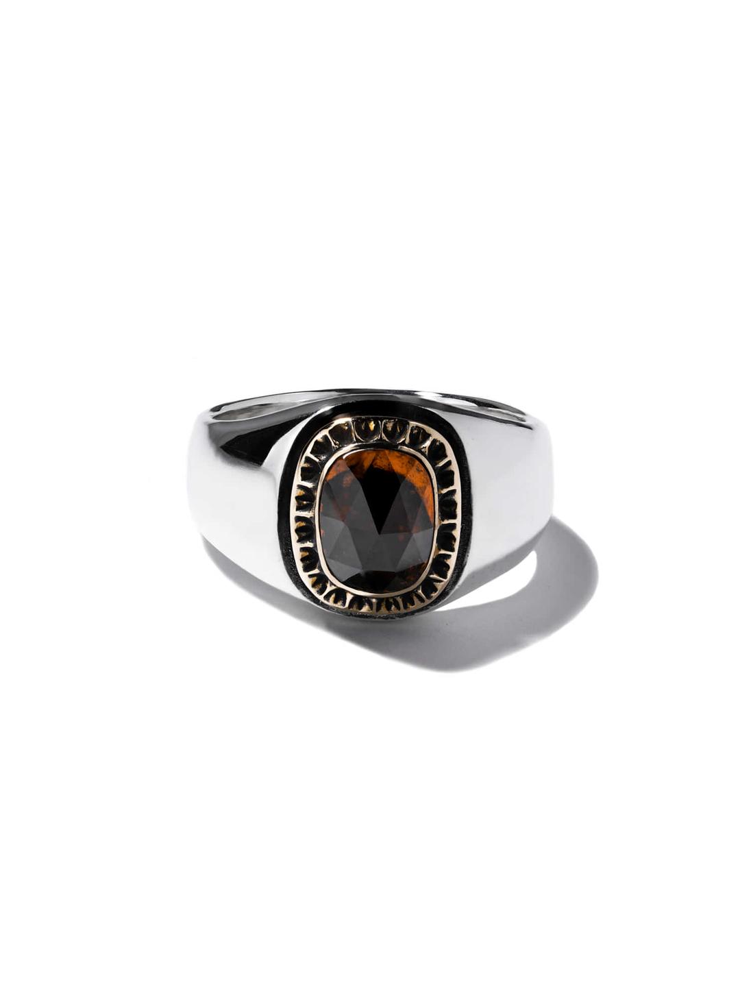 GARNET SUN RING BRASS