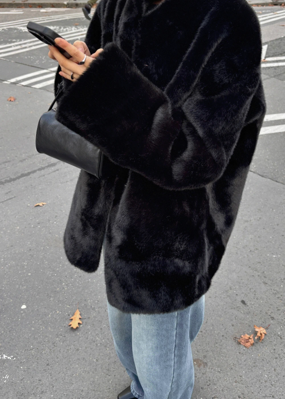 Black fur jacket /주문폭주/