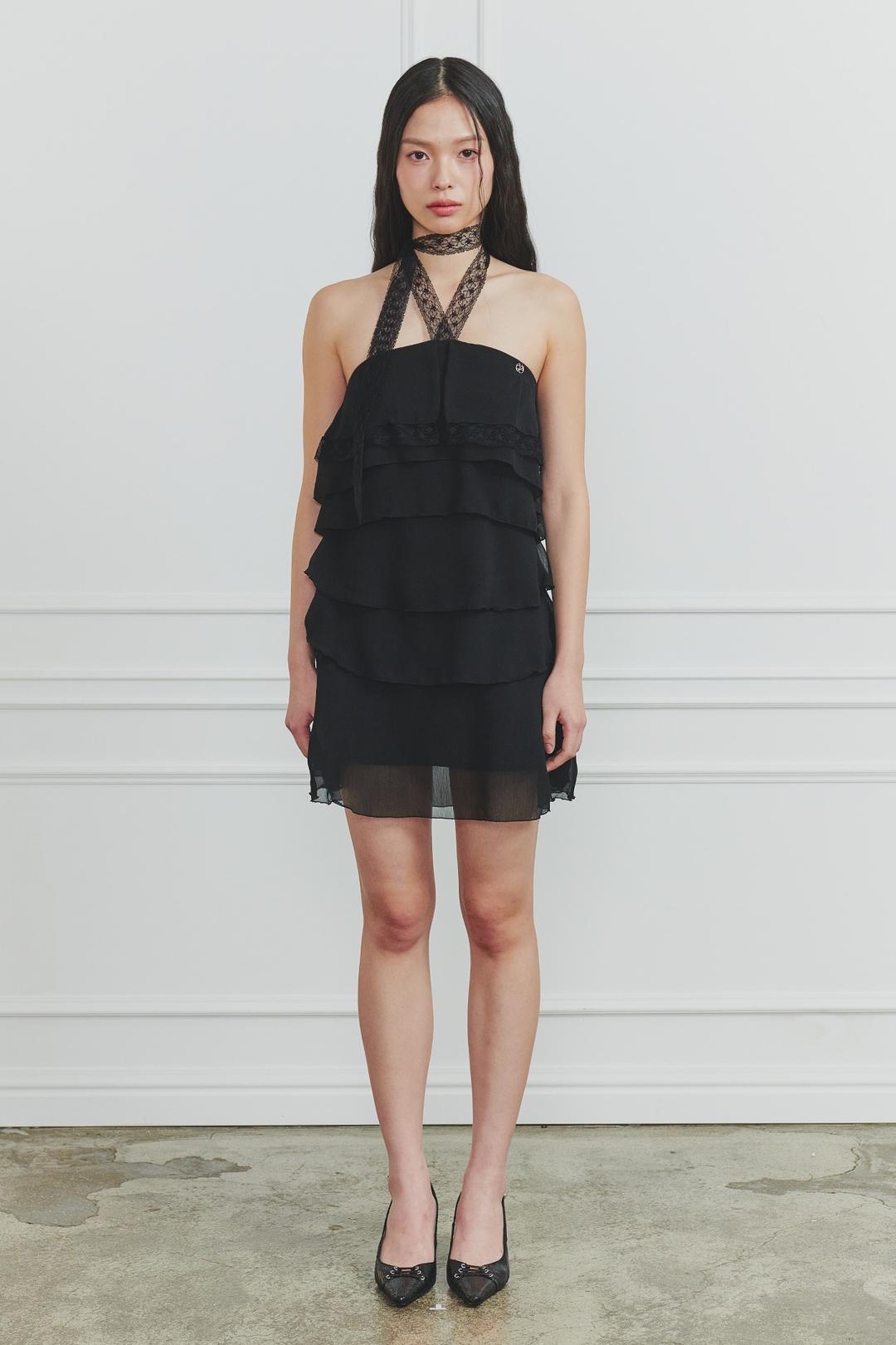 MAGNOLIA HALTER DRESS black