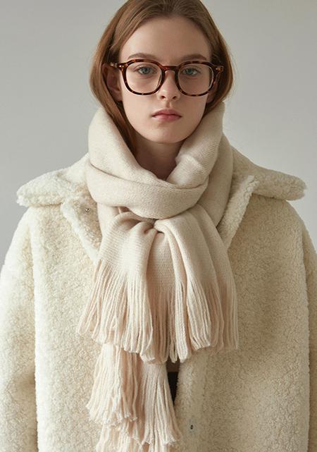 PASTEL KNIT MUFFLER_OATMEAL