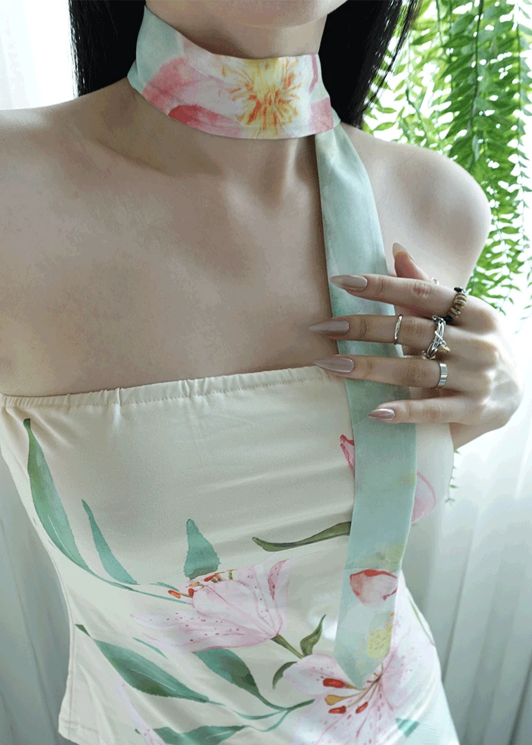 green pond scarf | 오리엔탈 연못 타이 스카프