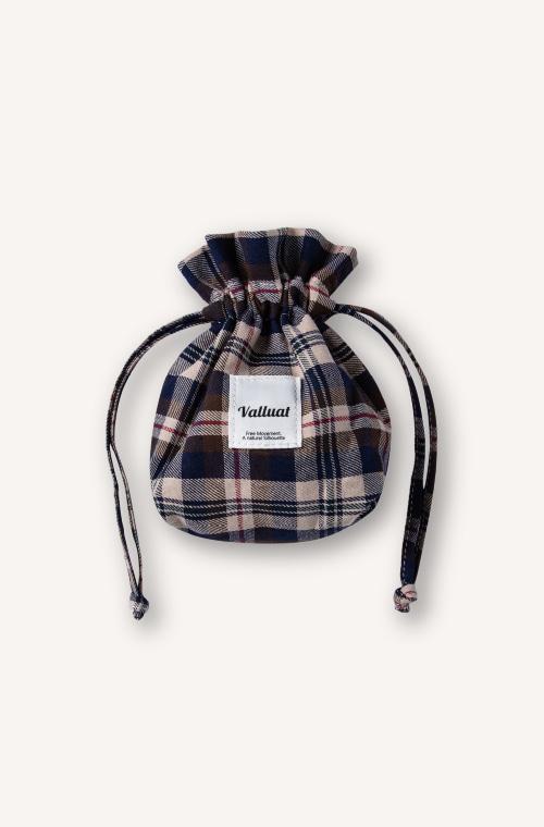 Tartan Check String Pouch / Navy